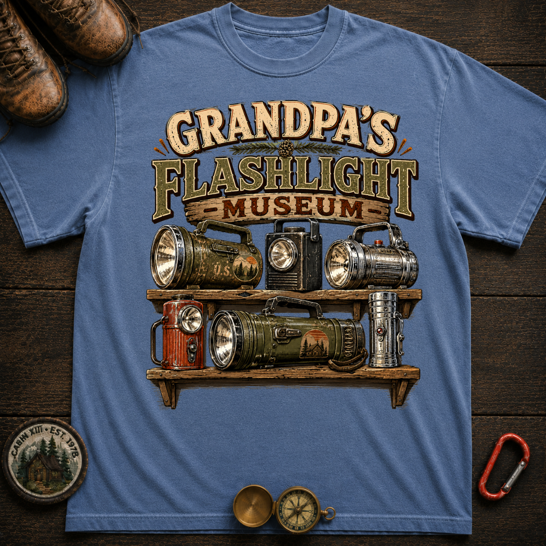 Grandpa's Flashlight Museum Camping T-Shirt