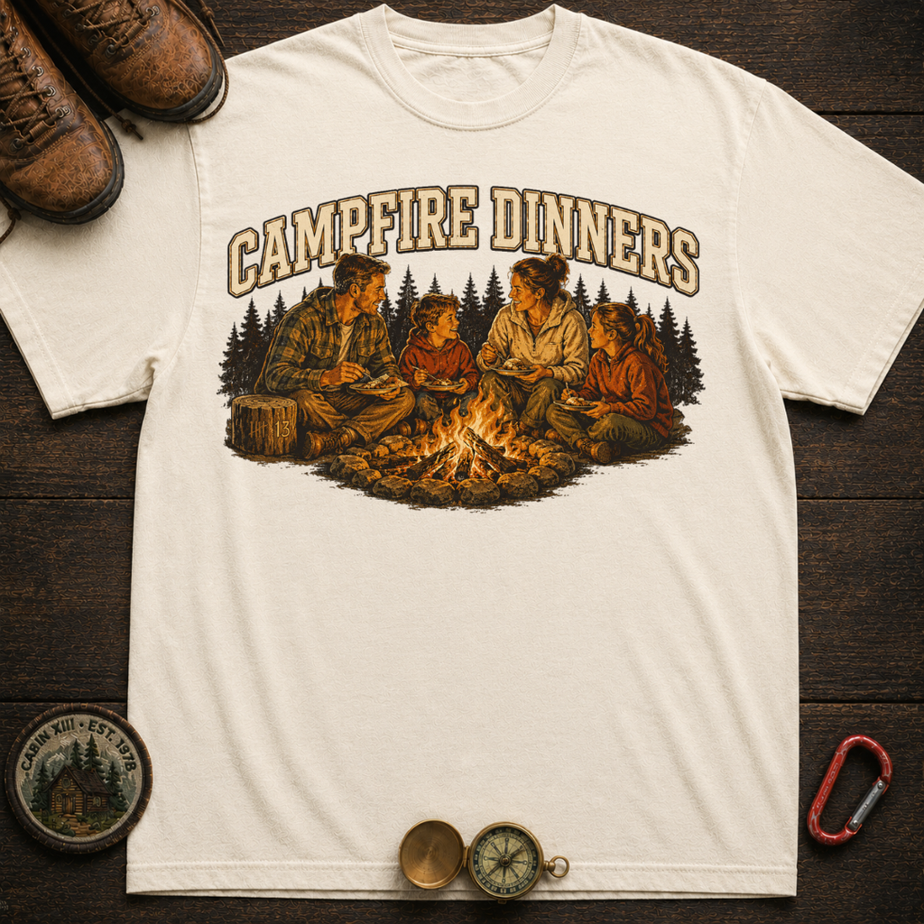 Campfire Dinners Camping Tee