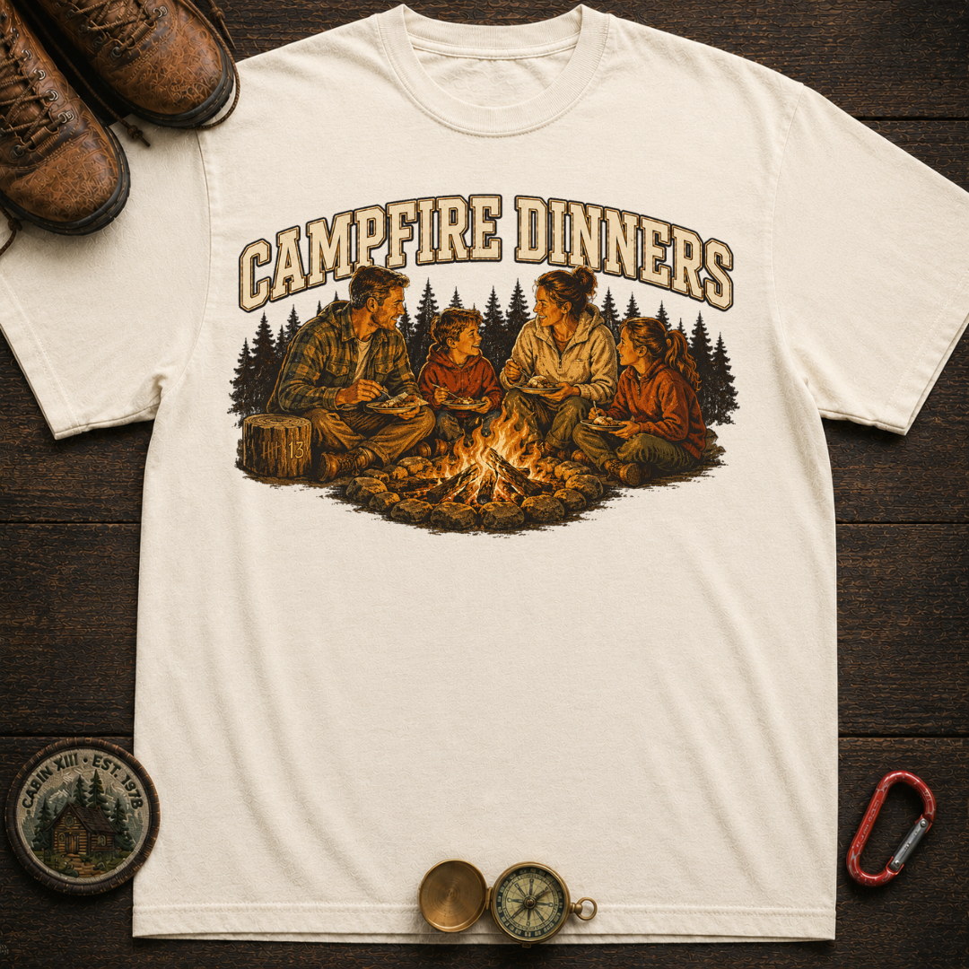 Campfire Dinners Camping Tee