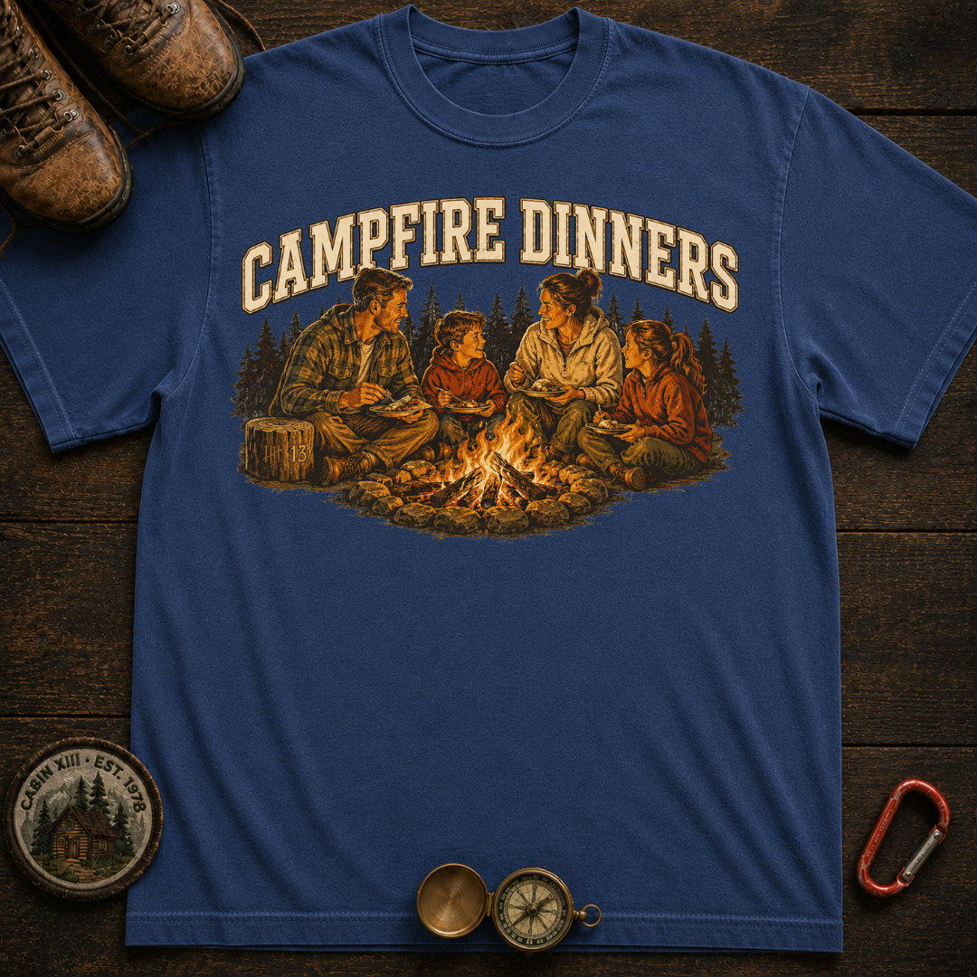 Campfire Dinners Camping Tee
