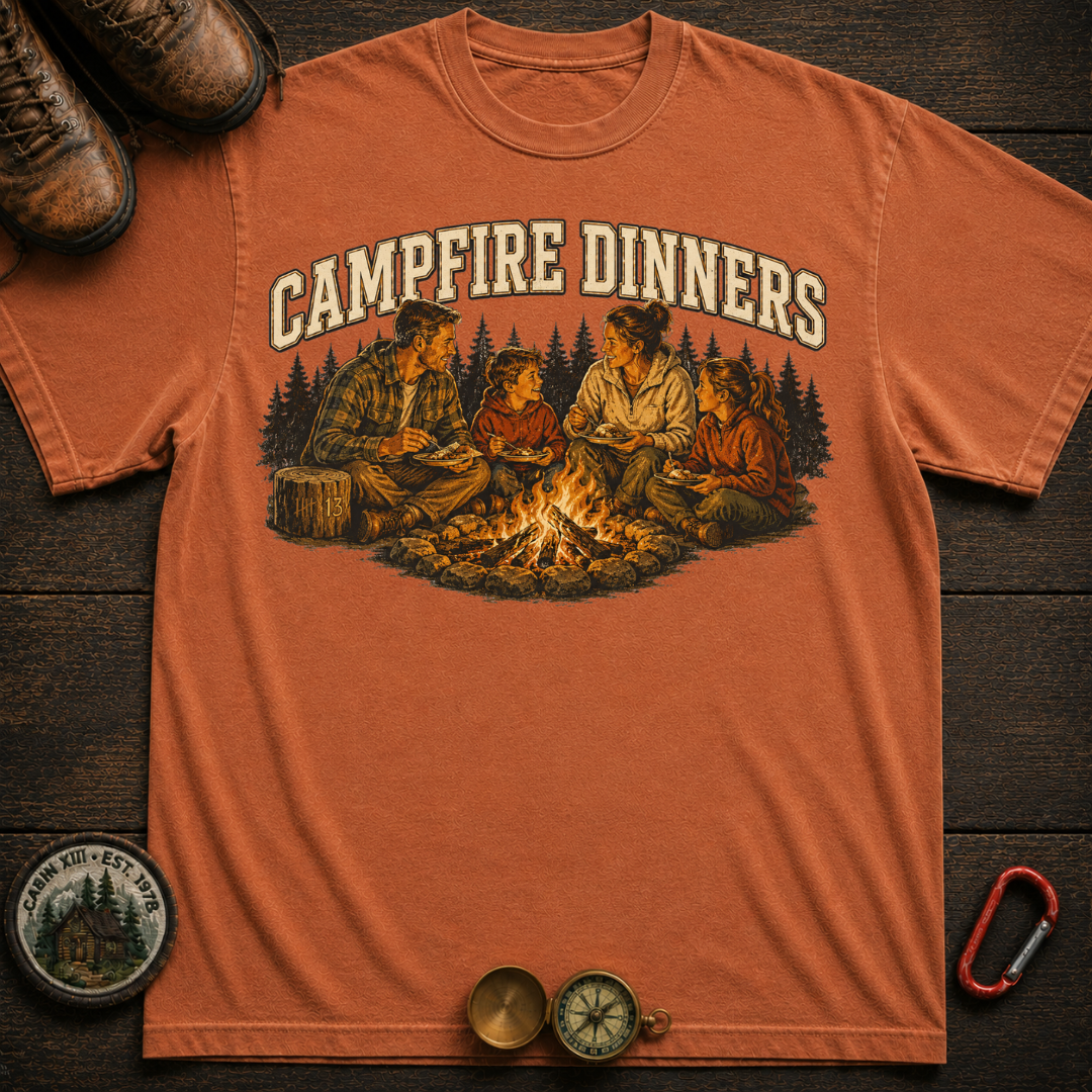 Campfire Dinners Camping Tee