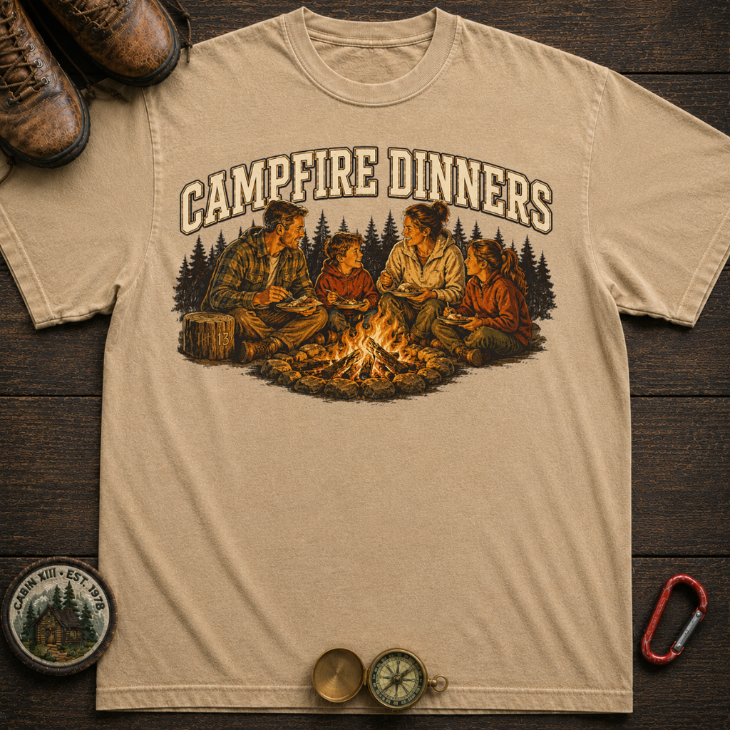 Campfire Dinners Camping Tee