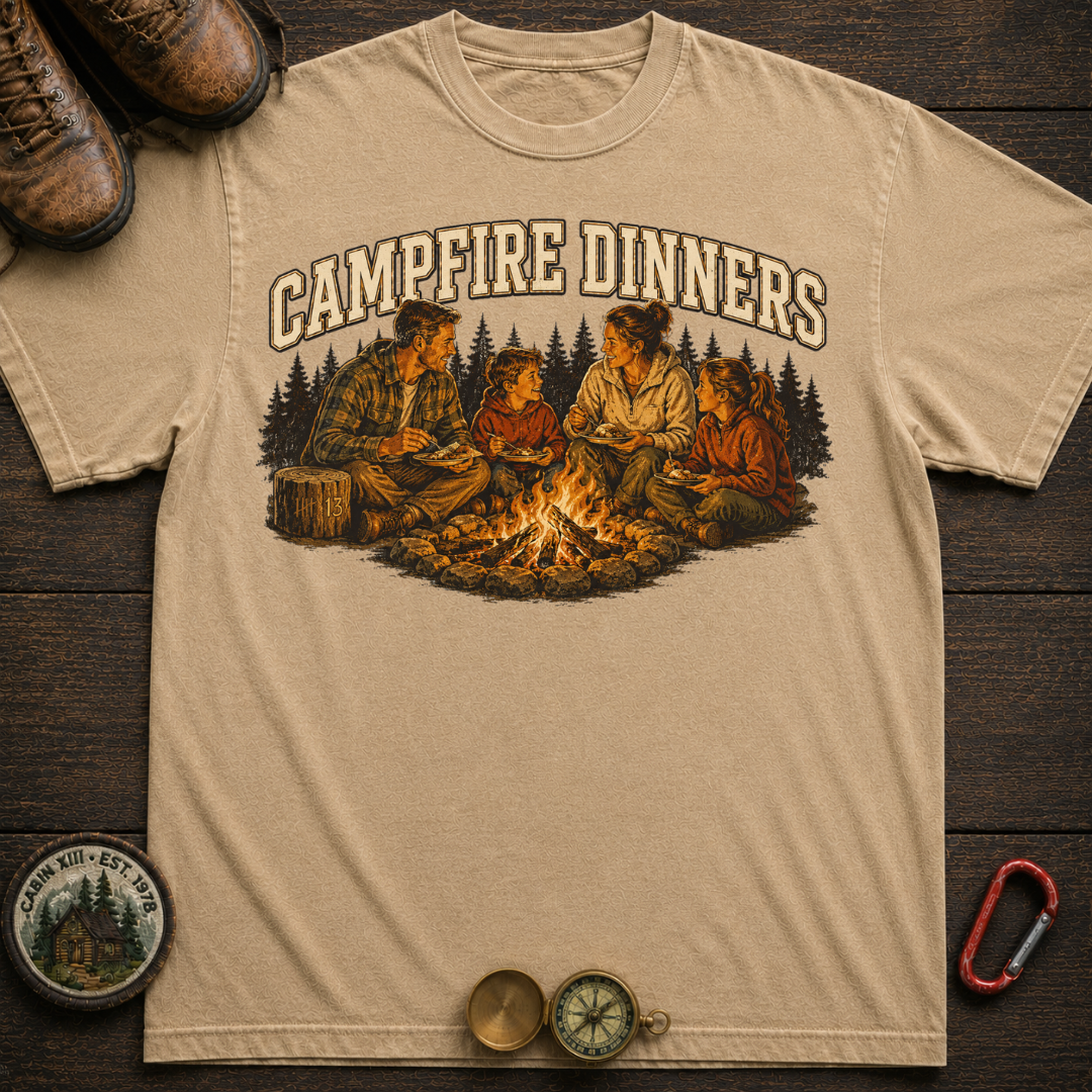 Campfire Dinners Camping Tee