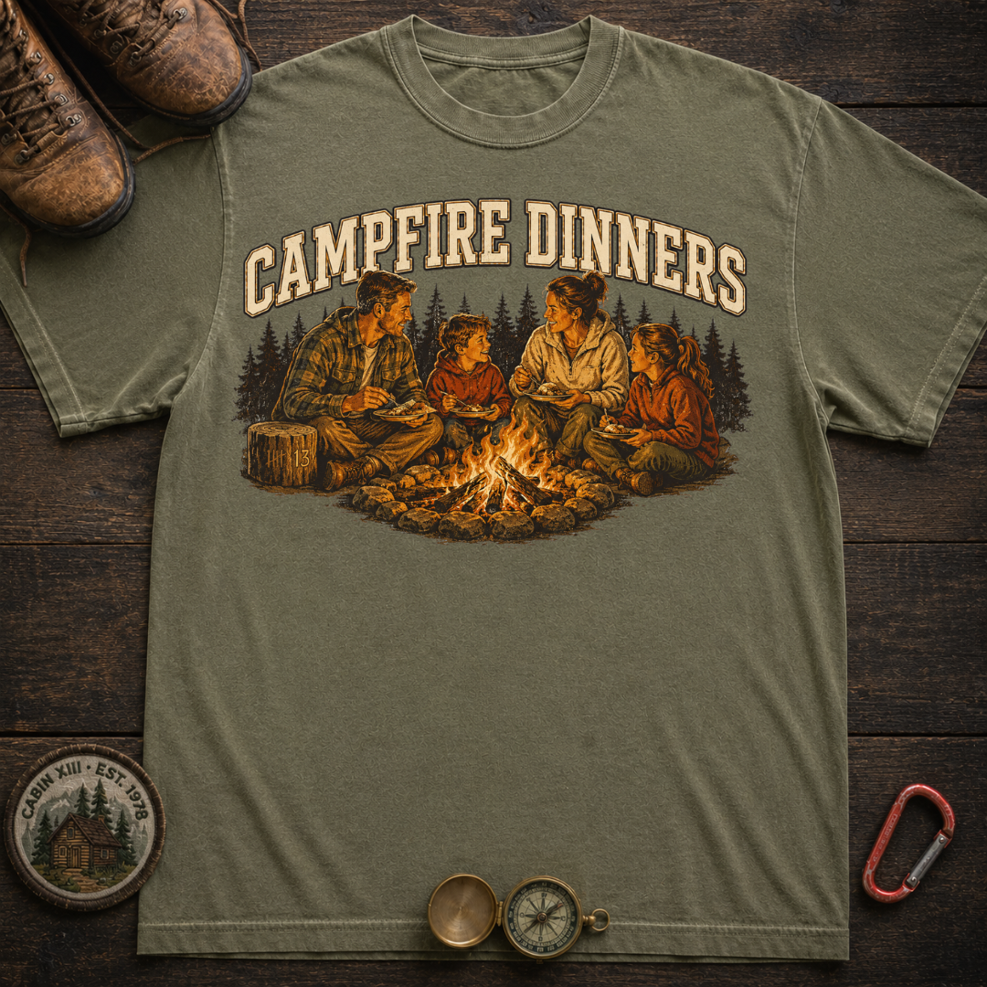Campfire Dinners Camping Tee