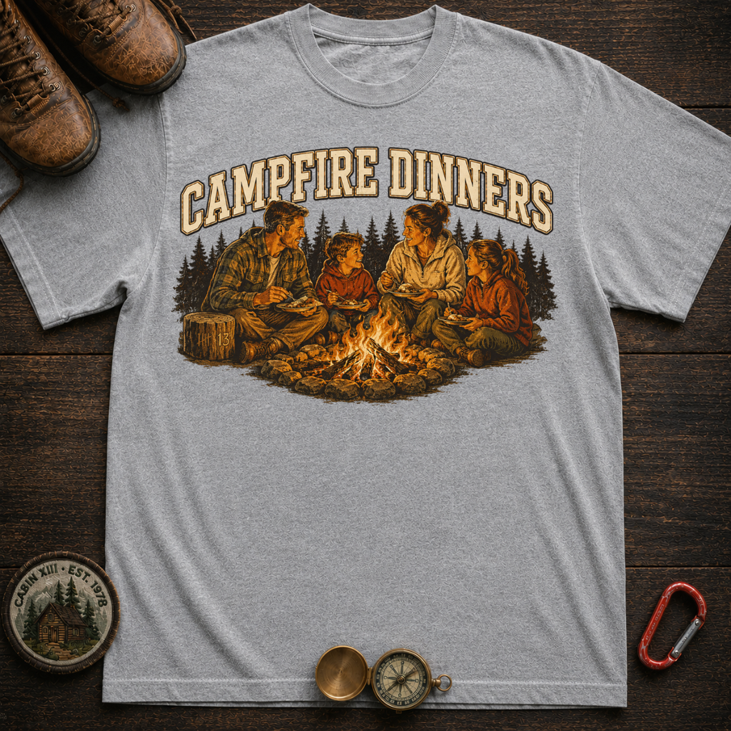 Campfire Dinners Camping Tee