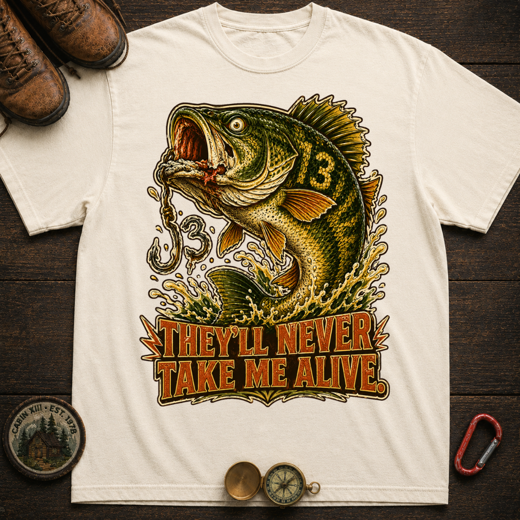 Never Take Me Alive Fishing Tee
