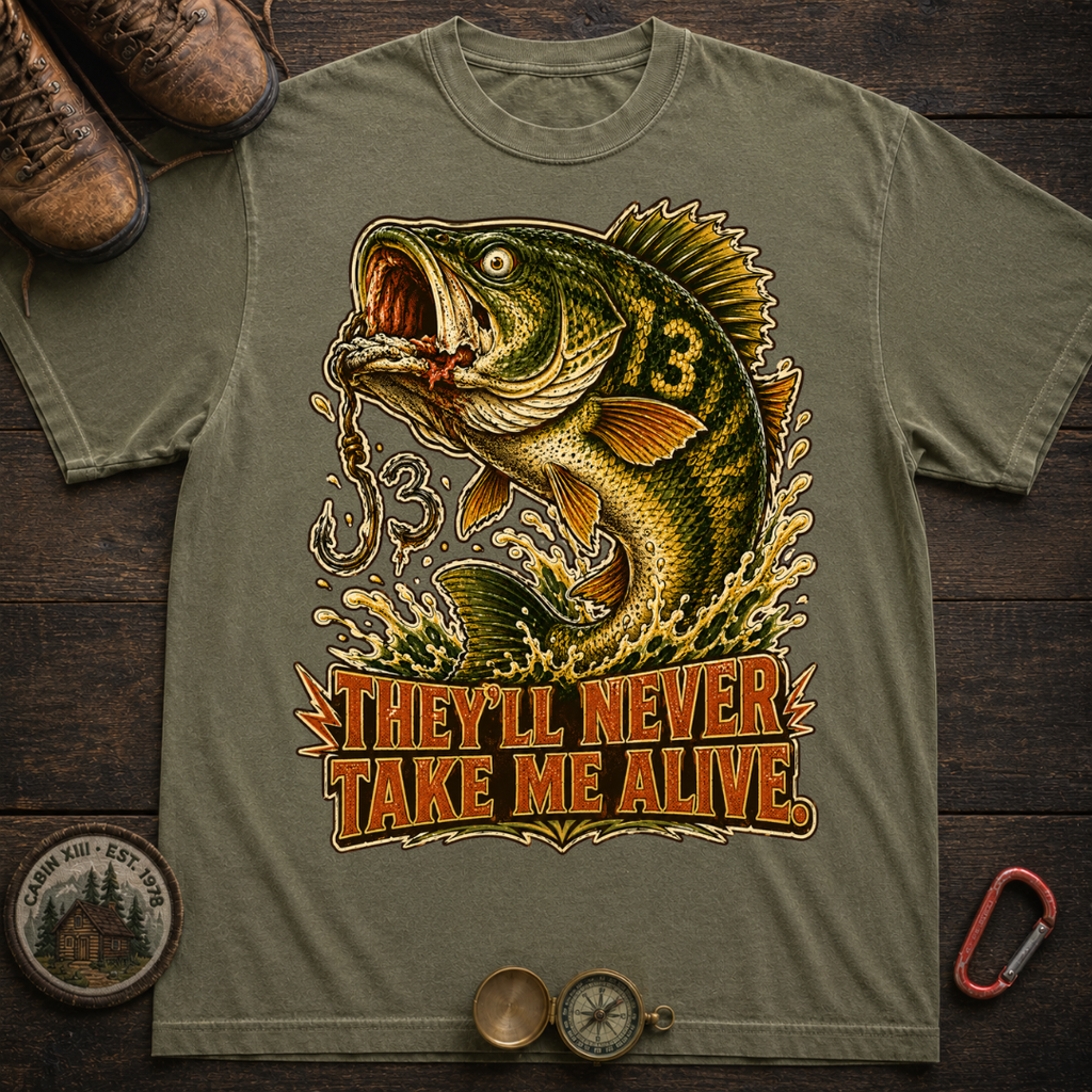Never Take Me Alive Fishing Tee
