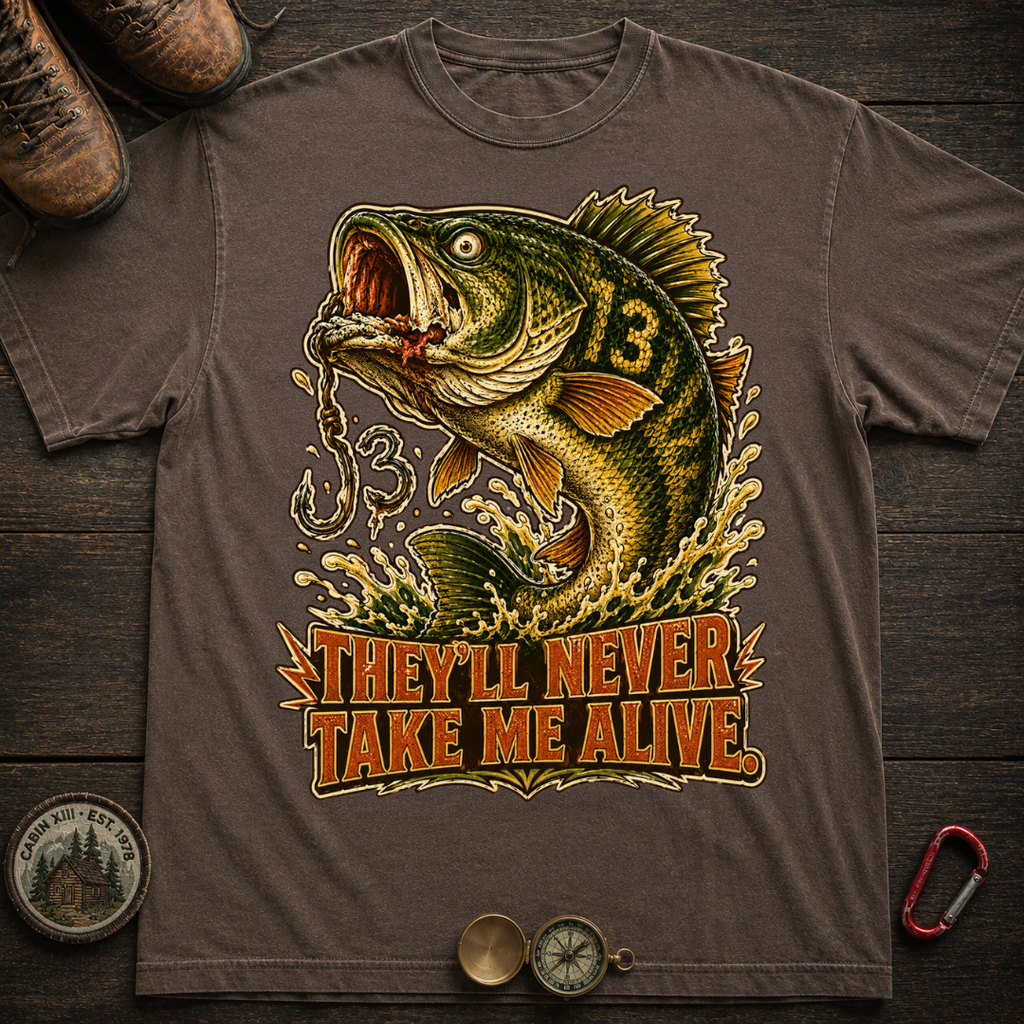 Never Take Me Alive Fishing Tee