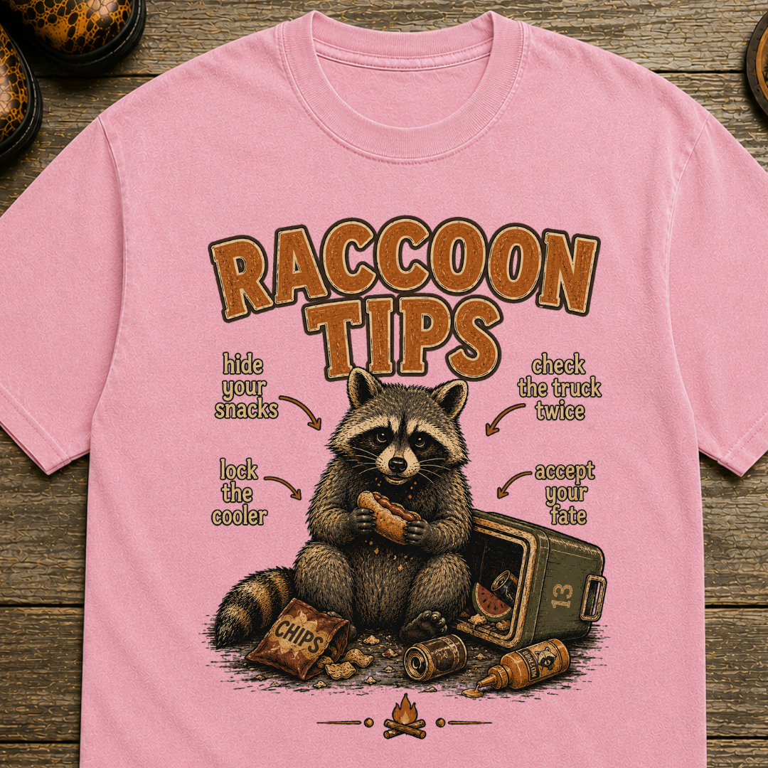 Raccoon Tips T-Shirt — Outdoor Humor T-Shirt