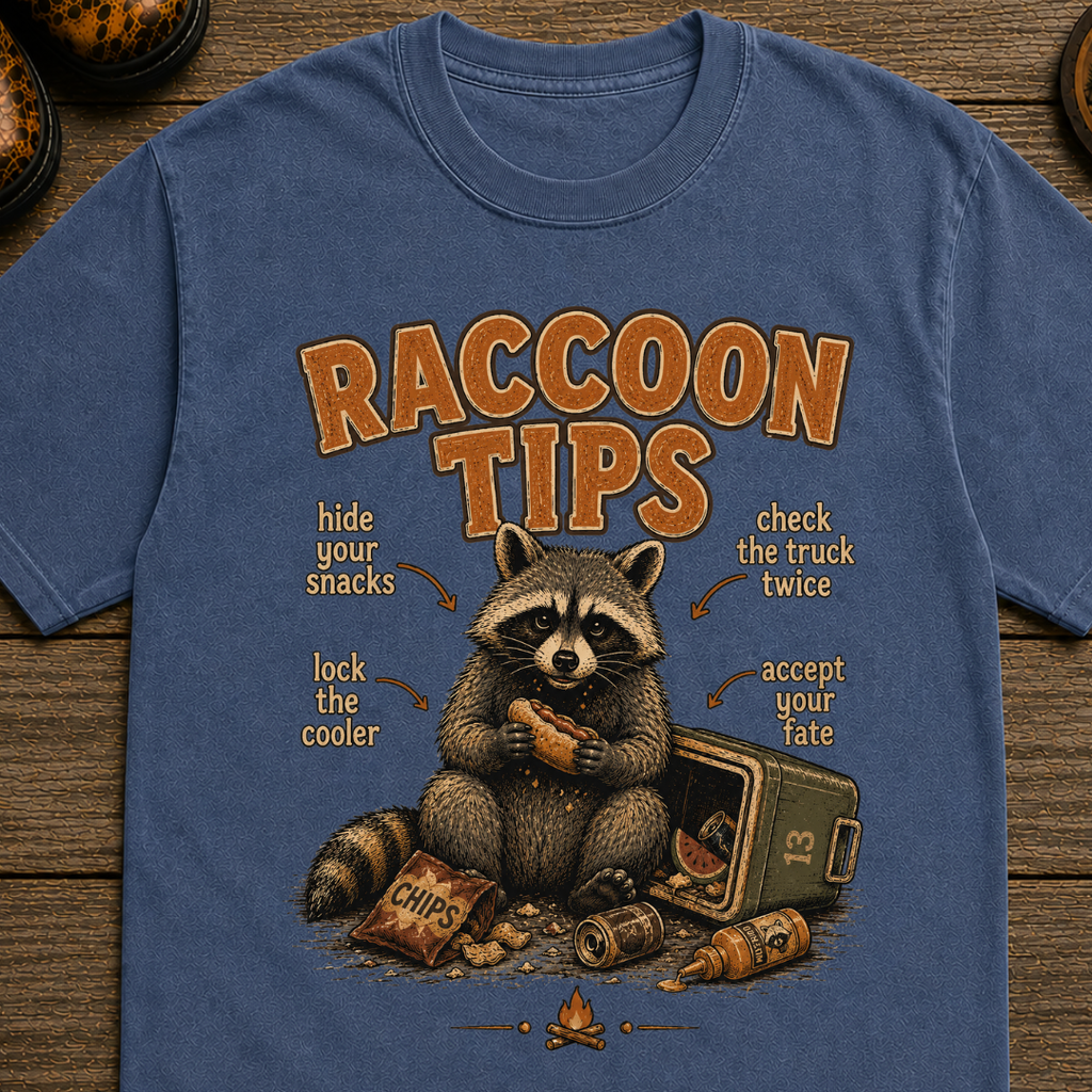 Raccoon Tips T-Shirt — Outdoor Humor T-Shirt