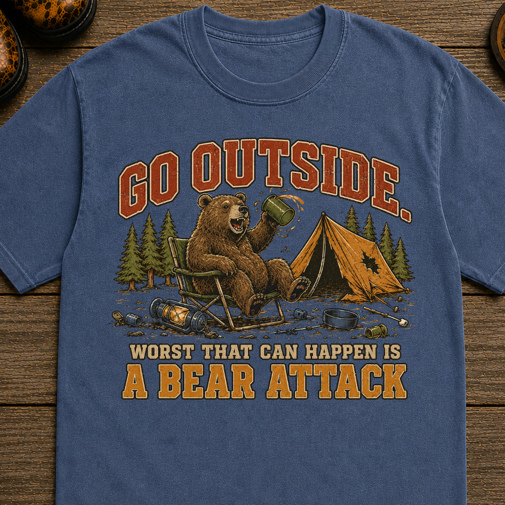 Bear Attack Camping T-Shirt