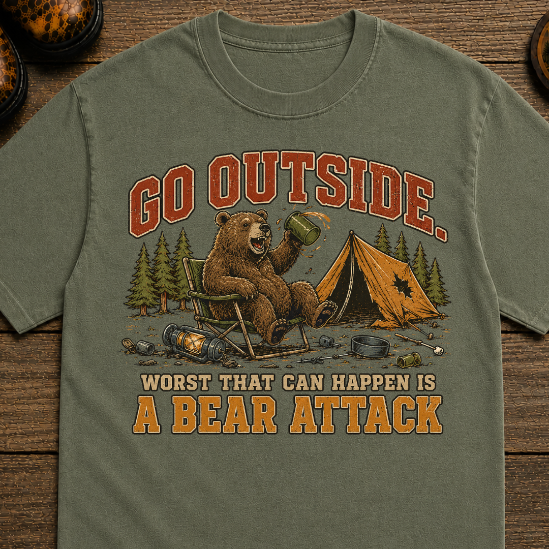 Bear Attack Camping T-Shirt