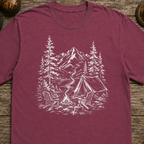 White Campsite Sketch T-Shirt