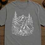 White Campsite Sketch T-Shirt