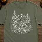 White Campsite Sketch T-Shirt