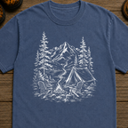 White Campsite Sketch T-Shirt