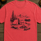 Black Campsite Sketch T-Shirt