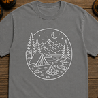 Campsite White Line Art T-Shirt