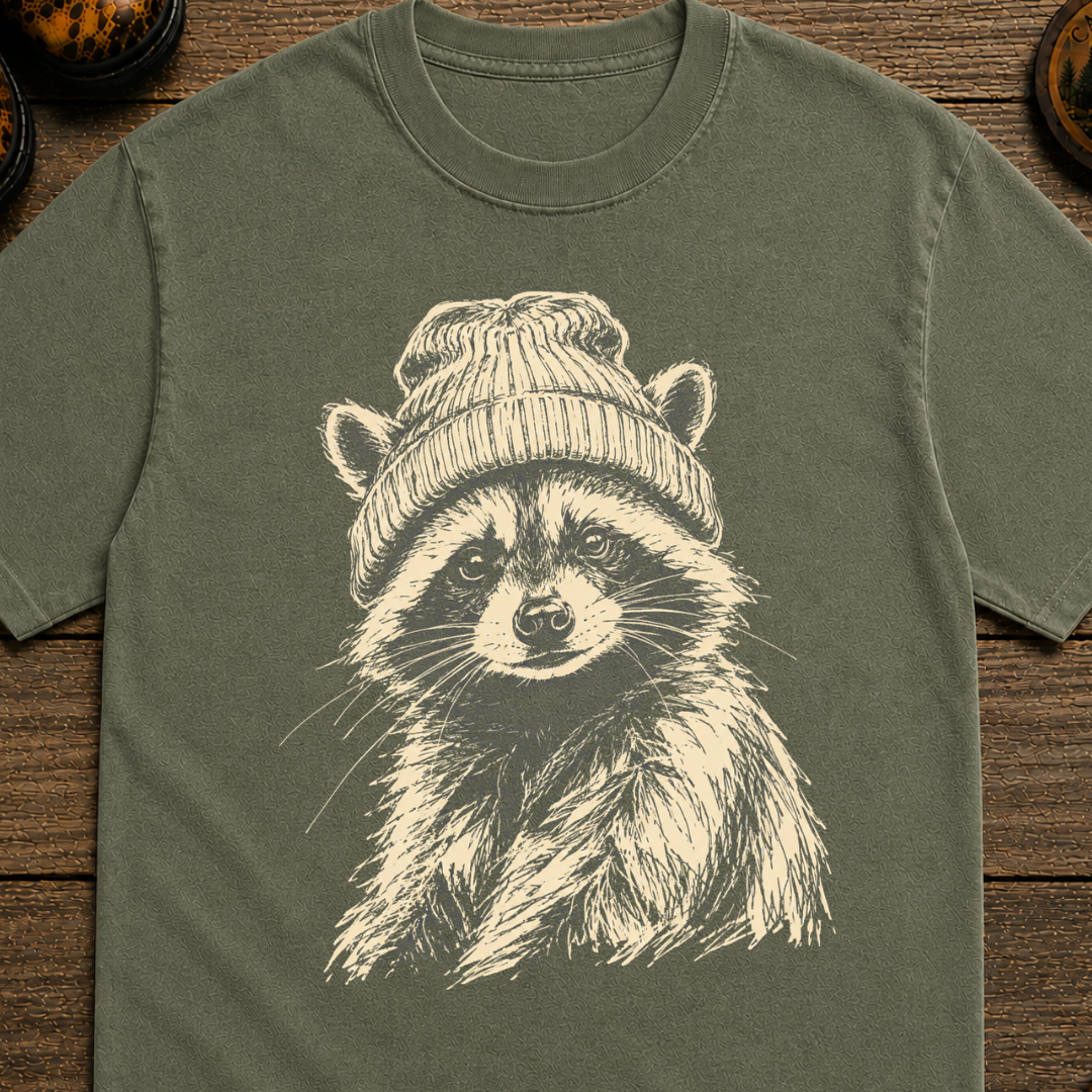Raccoon with Beanie T-Shirt