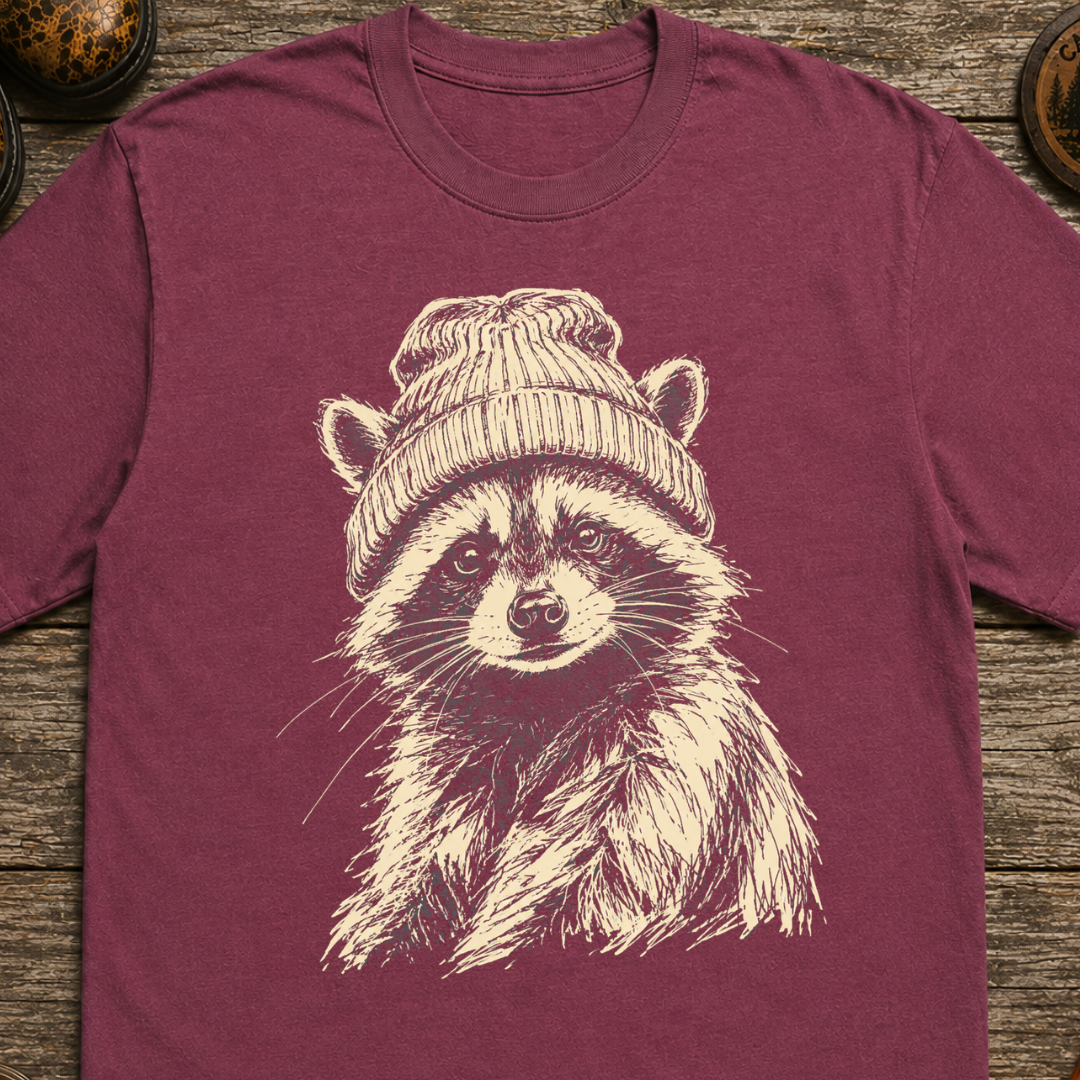 Raccoon with Beanie T-Shirt