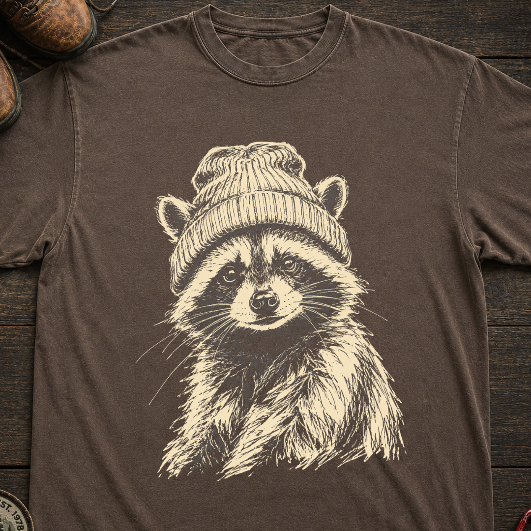 Raccoon with Beanie T-Shirt