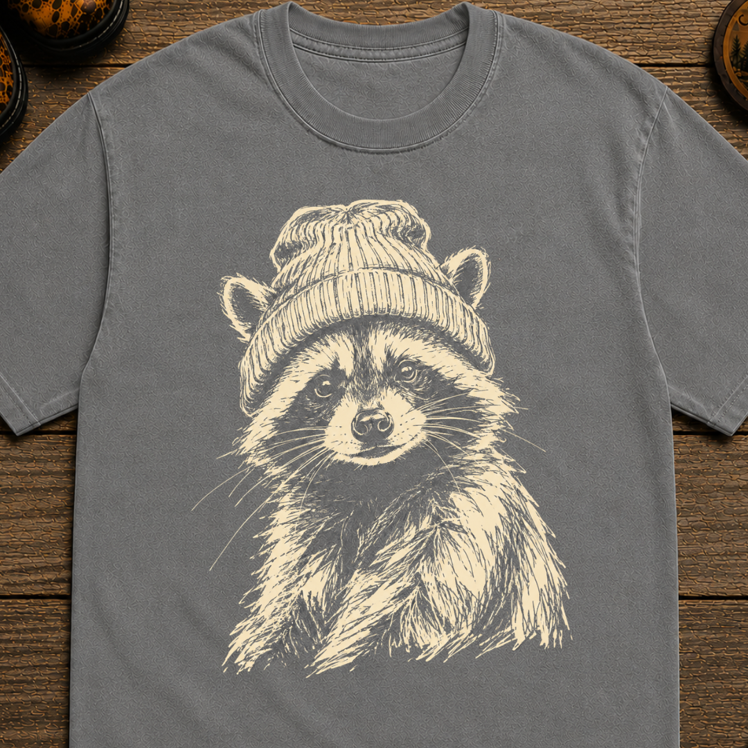 Raccoon with Beanie T-Shirt