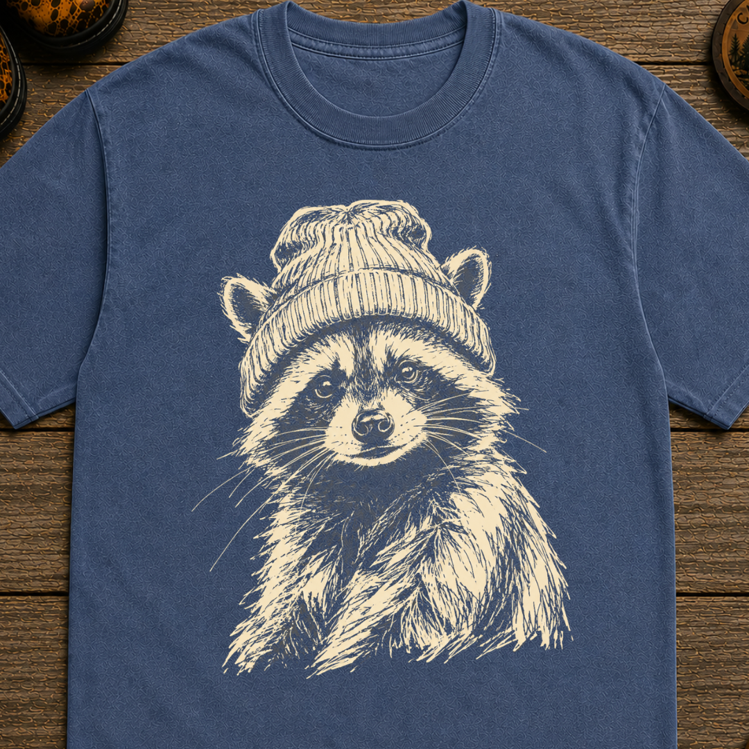 Raccoon with Beanie T-Shirt