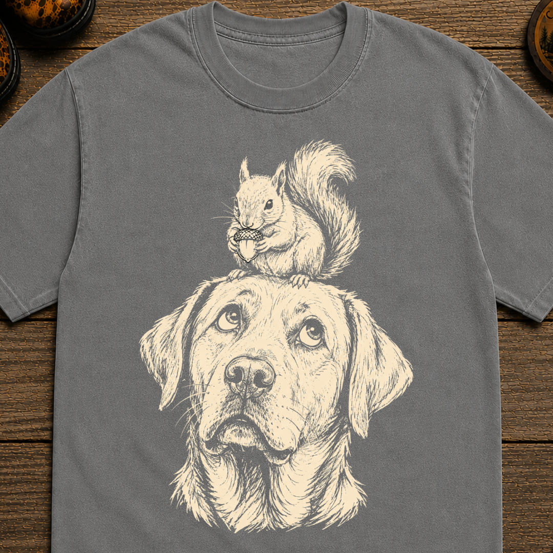 Labrador and Squirrel Sketch T-Shirt