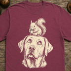 Labrador and Squirrel Sketch T-Shirt