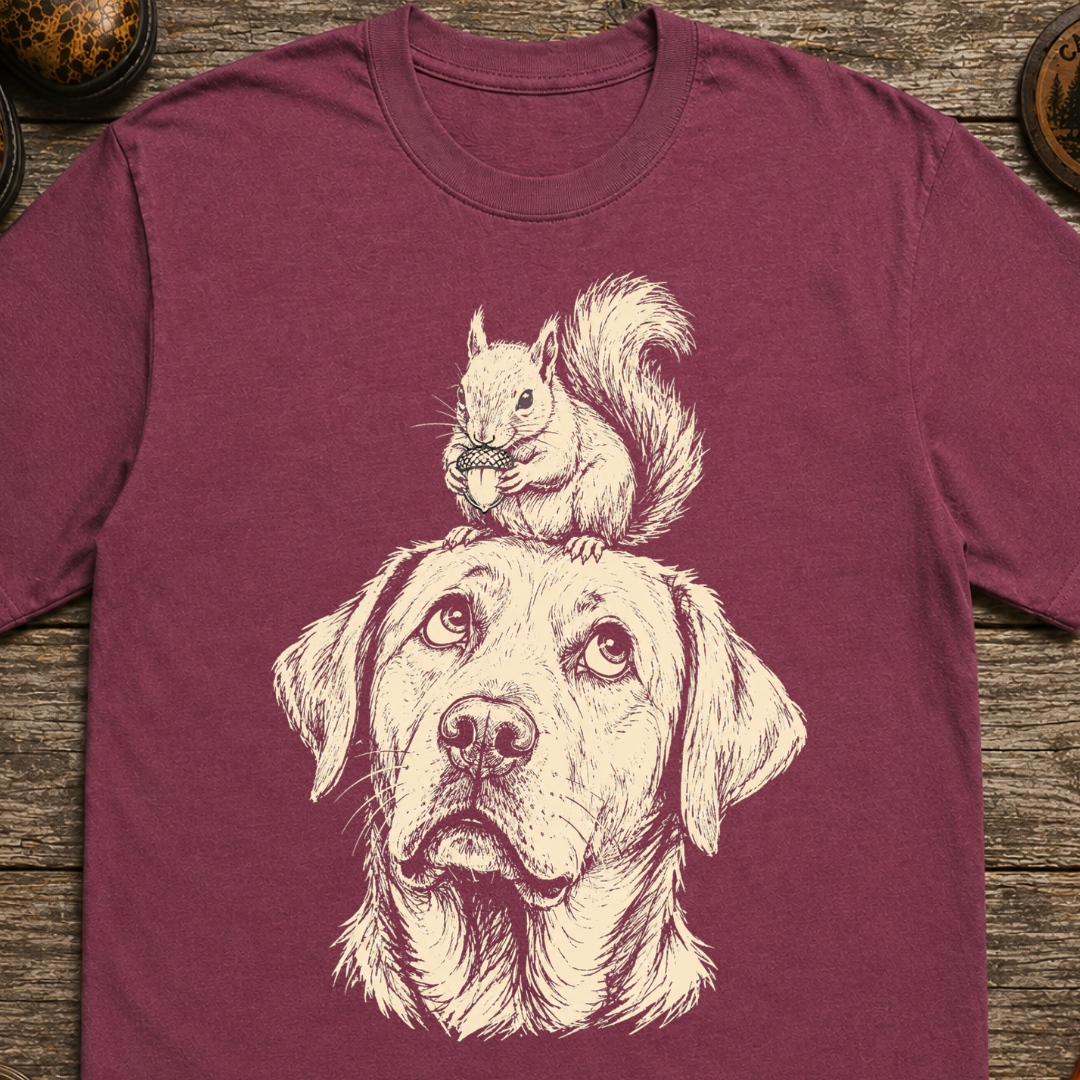 Labrador and Squirrel Sketch T-Shirt