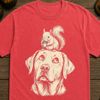 Labrador and Squirrel Sketch T-Shirt