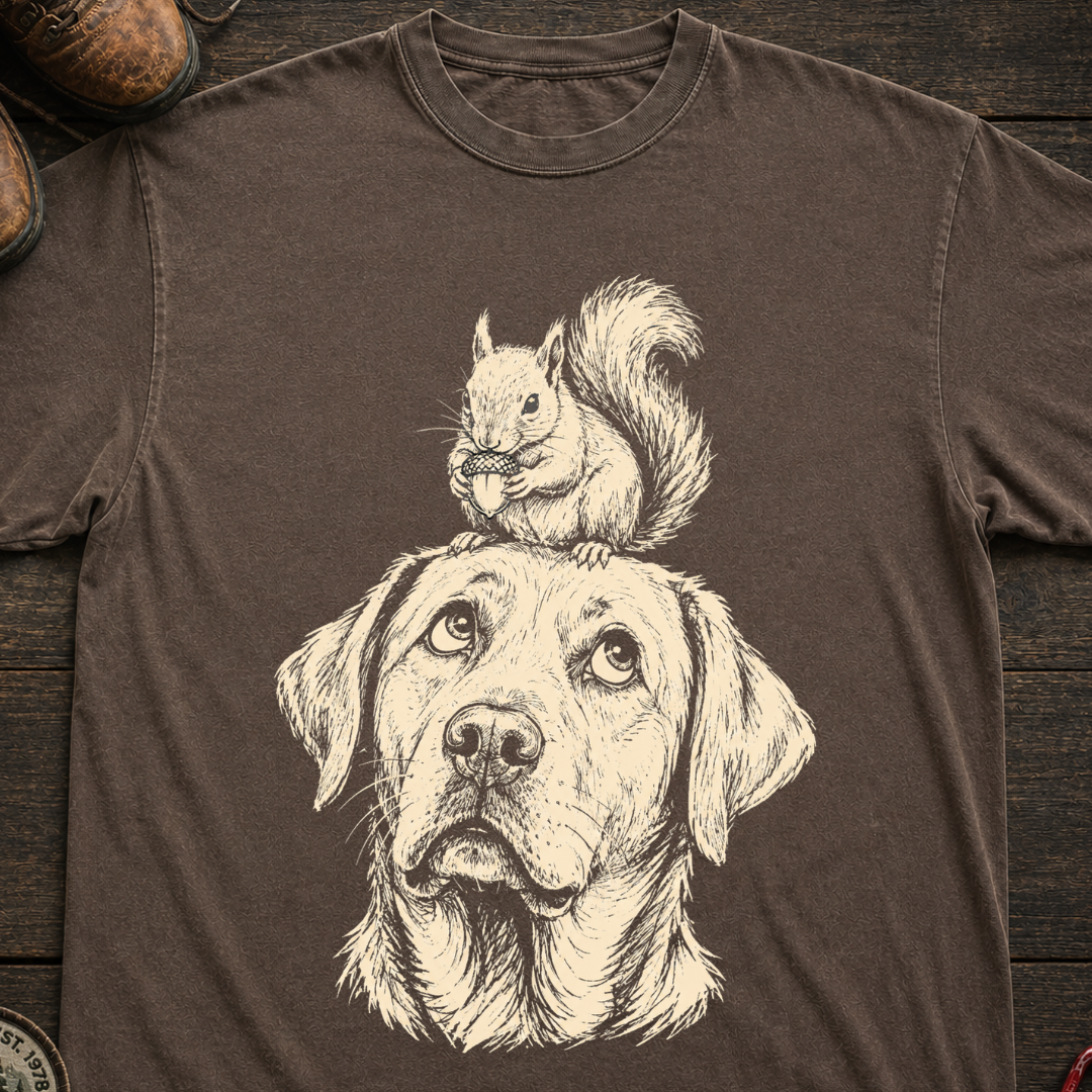 Labrador and Squirrel Sketch T-Shirt