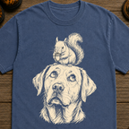 Labrador and Squirrel Sketch T-Shirt