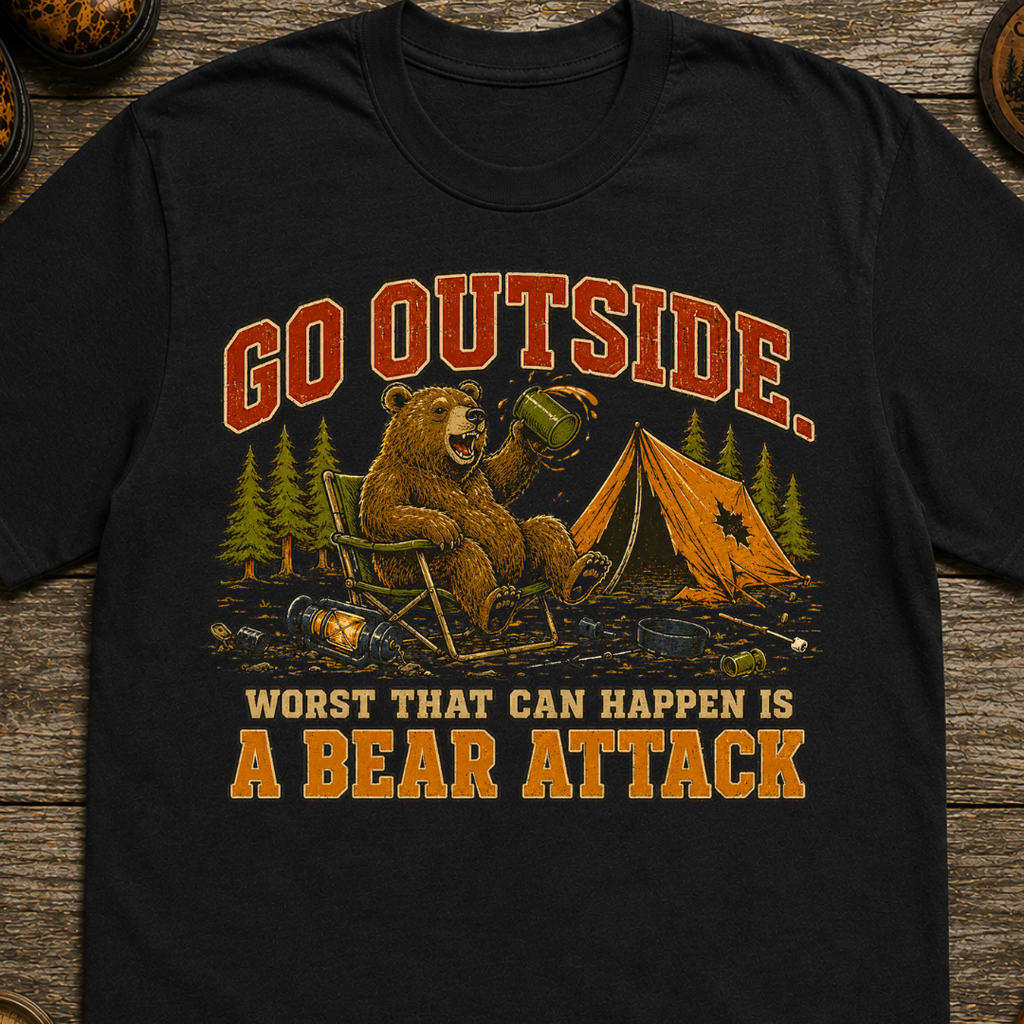 Bear Attack Camping T-Shirt