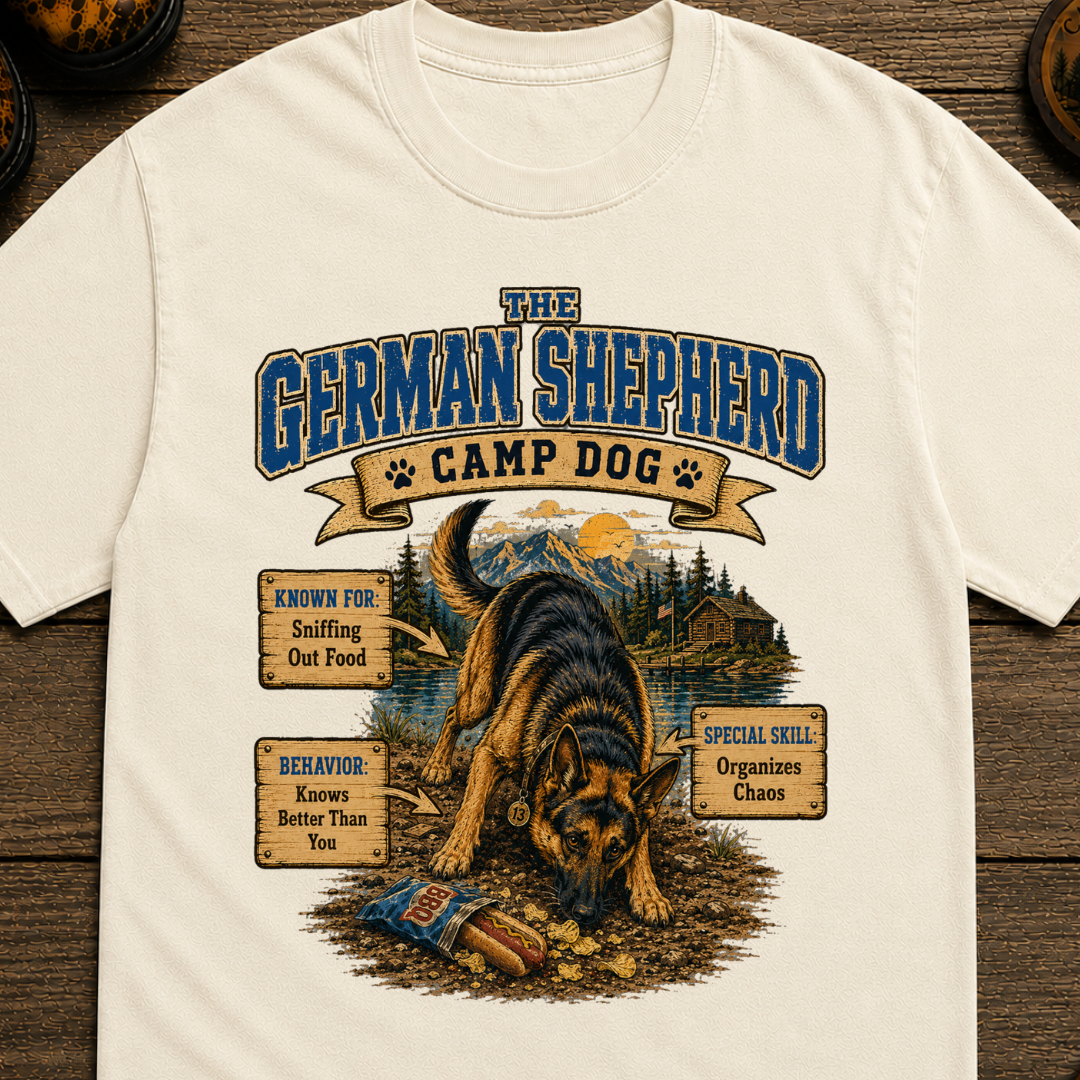 German Shepherd Camp Dog - Knows Better Than You Tee