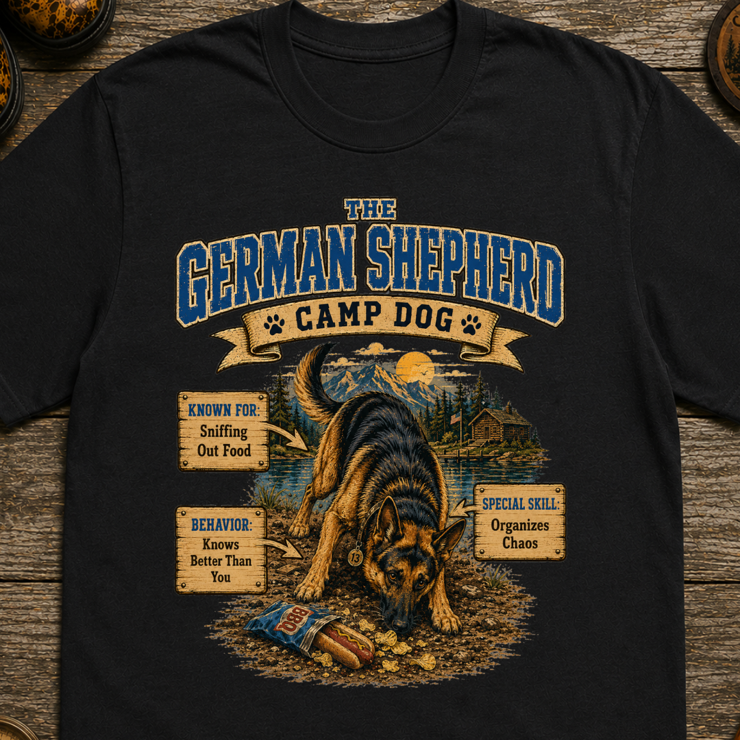 German Shepherd Camp Dog - Knows Better Than You Tee