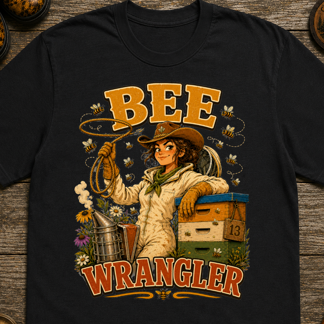 Bee Wrangler Funny Beekeeping Shirt — Vintage Beekeeper Tee