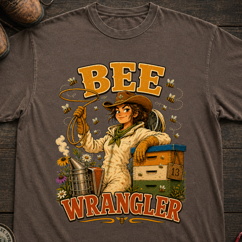 Bee Wrangler Funny Beekeeping Shirt — Vintage Beekeeper Tee