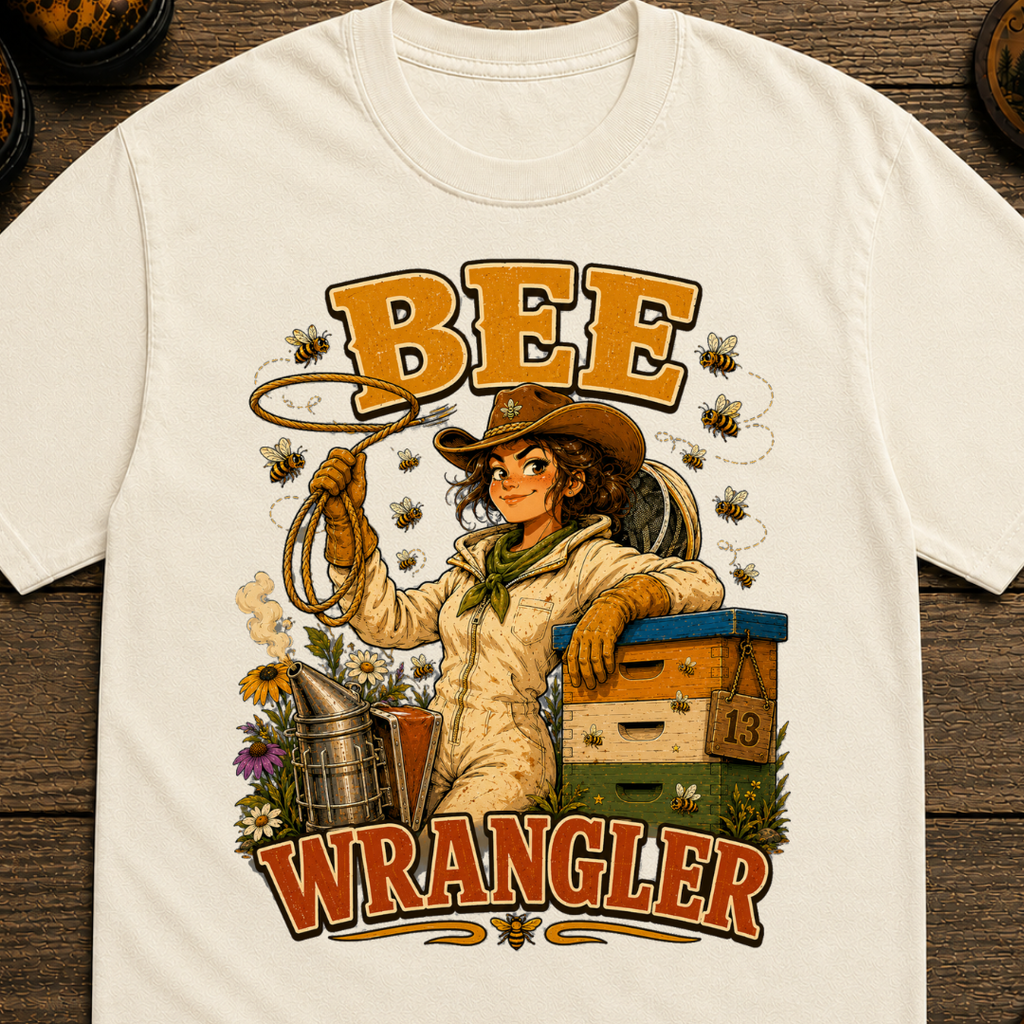 Bee Wrangler Funny Beekeeping Shirt — Vintage Beekeeper Tee
