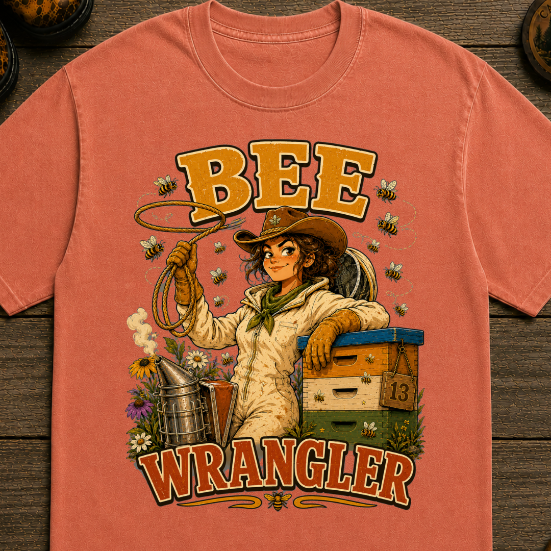 Bee Wrangler Funny Beekeeping Shirt — Vintage Beekeeper Tee