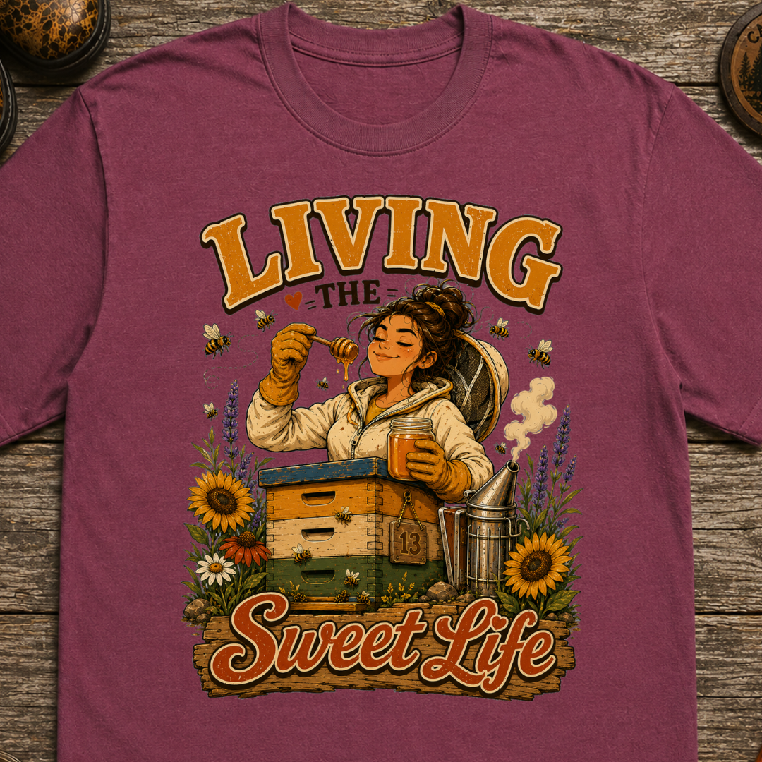 Living the Sweet Life Funny Beekeeping Shirt — Beekeeper Tee
