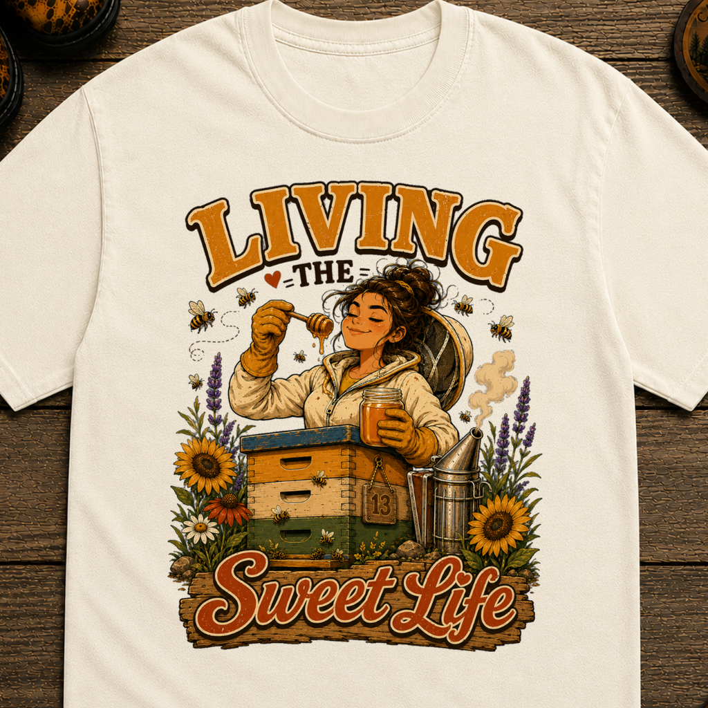 Living the Sweet Life Funny Beekeeping Shirt — Beekeeper Tee