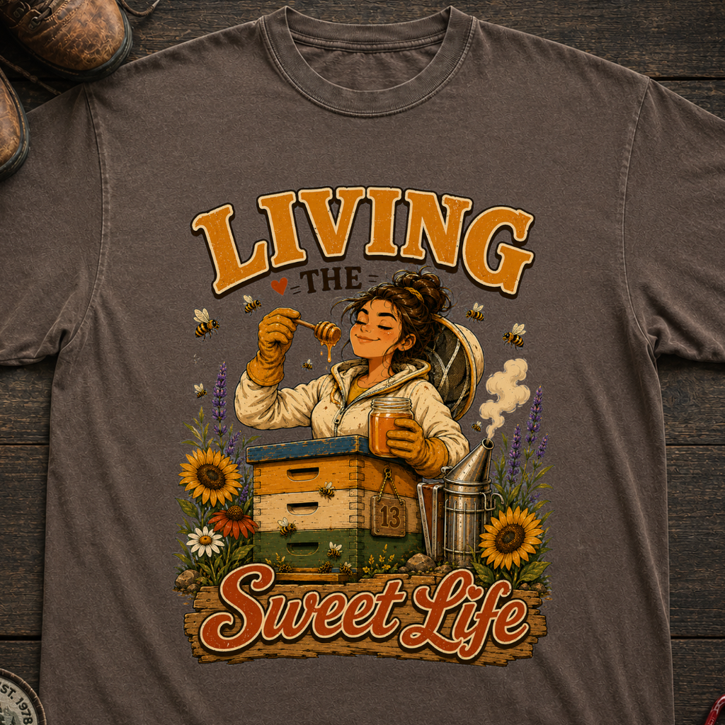 Living the Sweet Life Funny Beekeeping Shirt — Beekeeper Tee