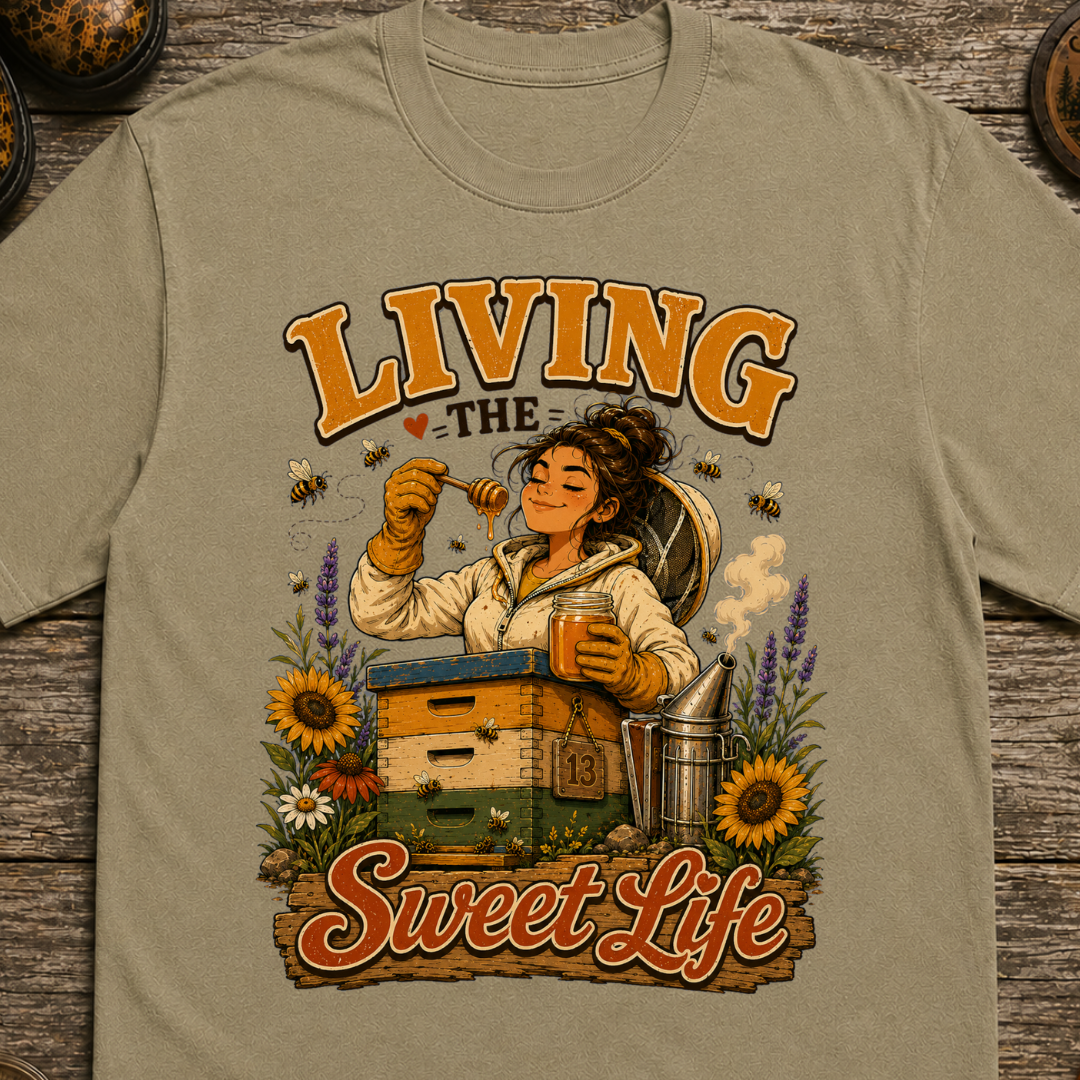 Living the Sweet Life Funny Beekeeping Shirt — Beekeeper Tee