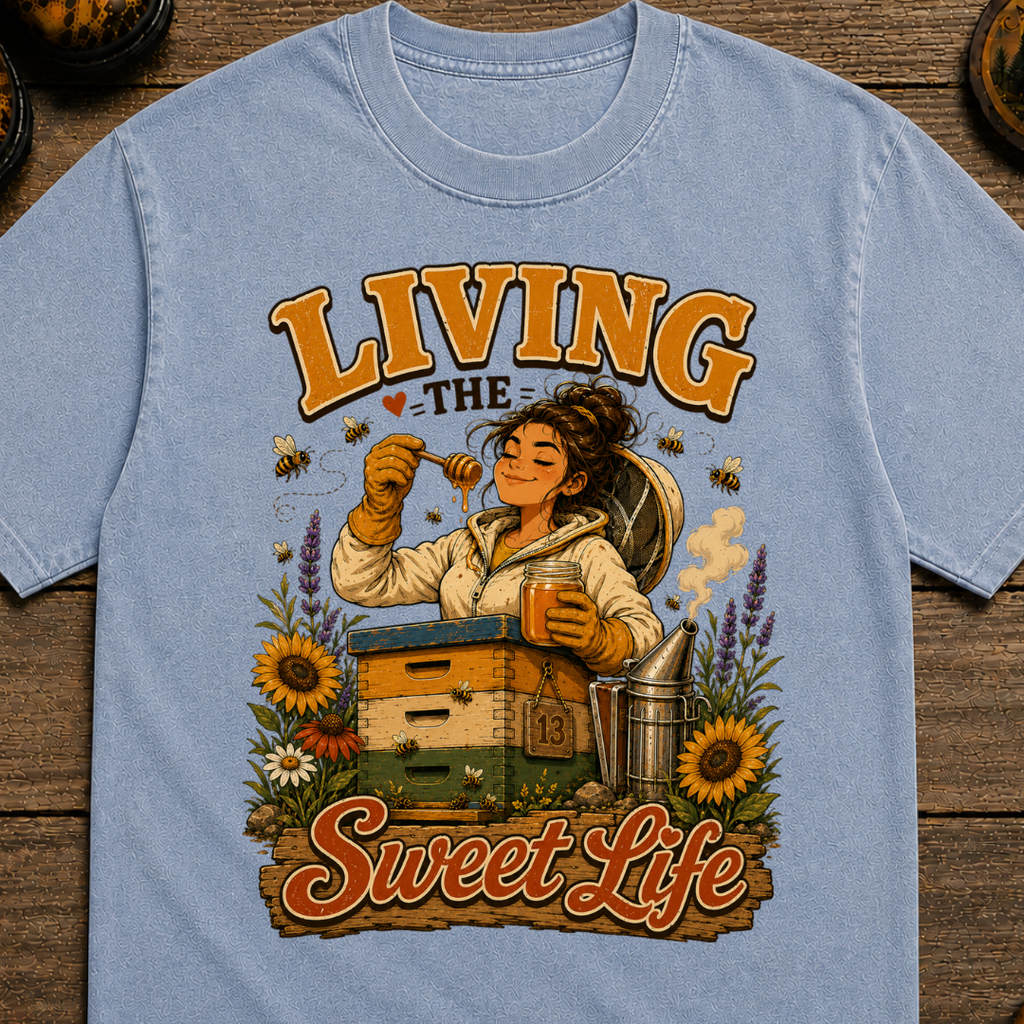 Living the Sweet Life Funny Beekeeping Shirt — Beekeeper Tee