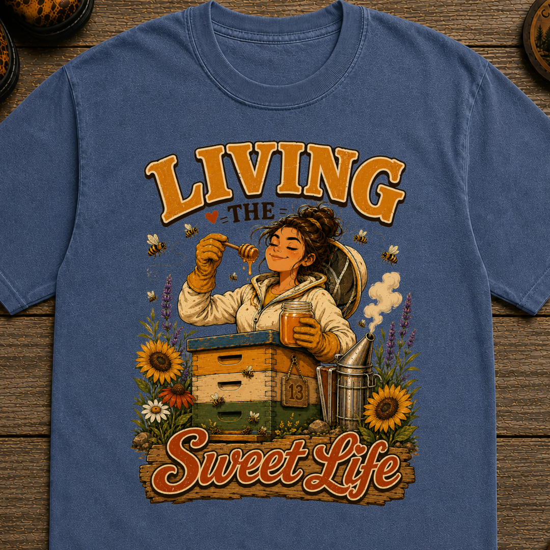 Living the Sweet Life Funny Beekeeping Shirt — Beekeeper Tee