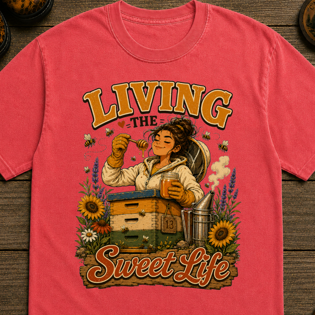 Living the Sweet Life Funny Beekeeping Shirt — Beekeeper Tee