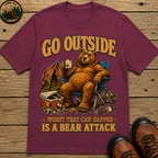 Go Outside Worst That Can Happen Is A Bear Attack Camp Tee