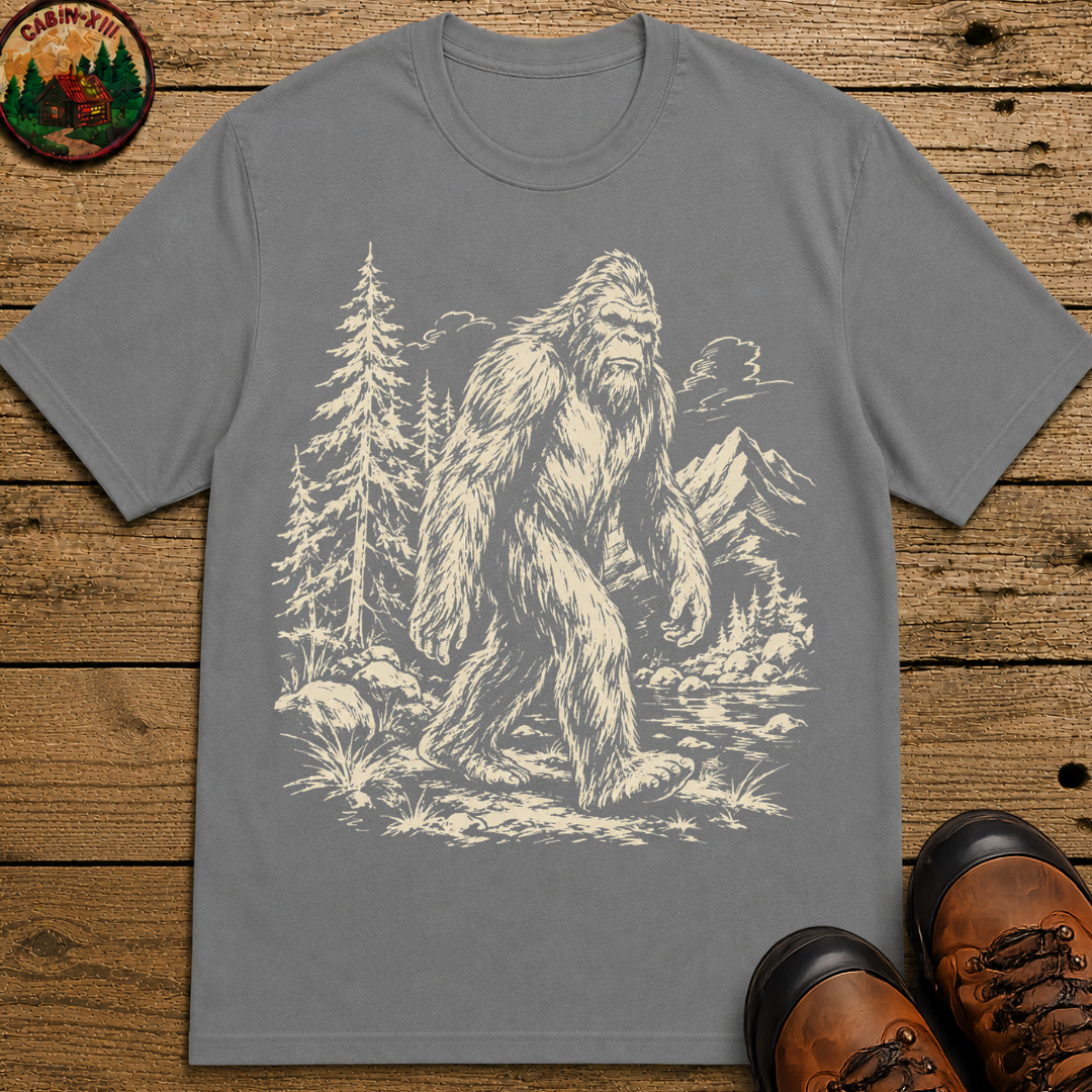 Bigfoot — Vintage Sasquatch Wilderness Sketch Tee