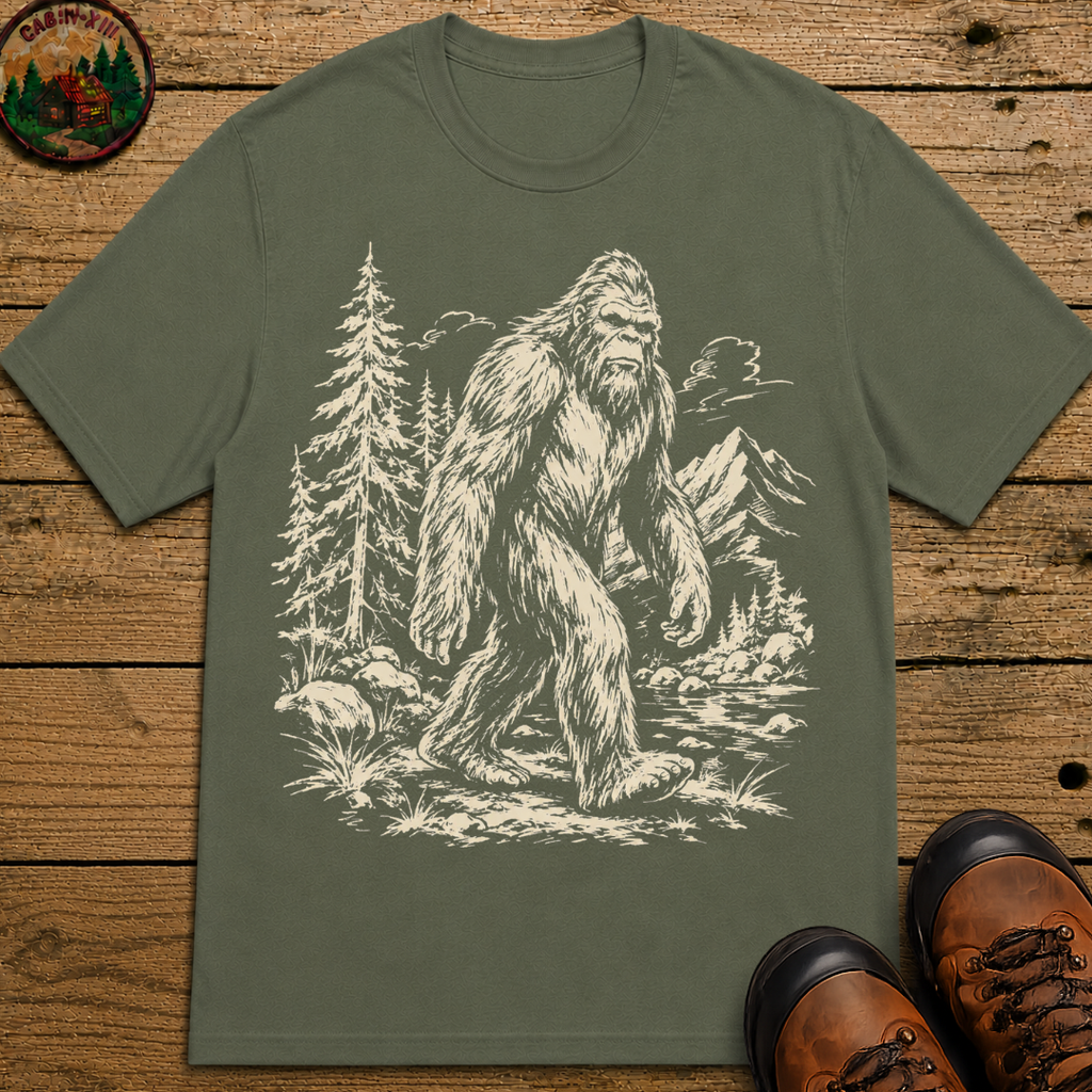 Bigfoot — Vintage Sasquatch Wilderness Sketch Tee